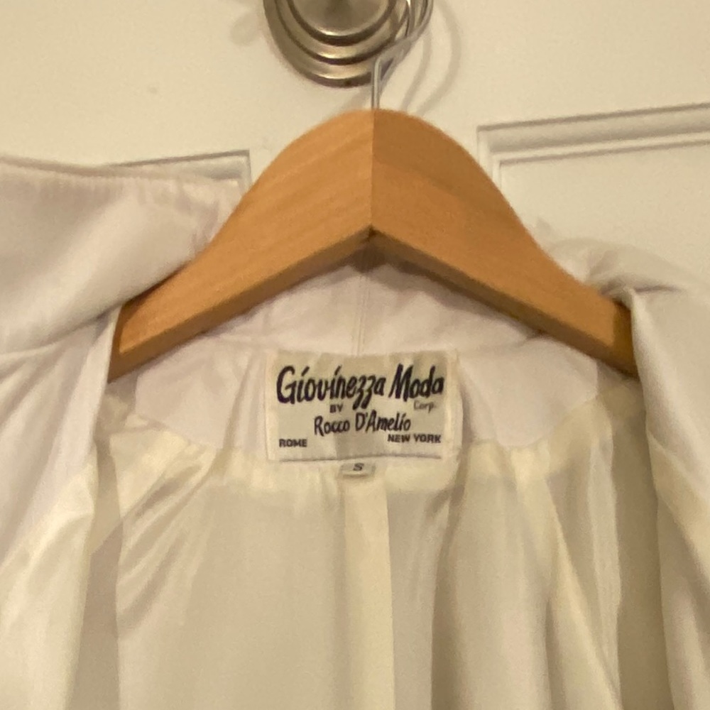 White Leather Baseball Jacket. Perfect Condition.… - image 2